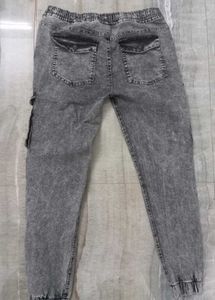 Acid Wash Cargo Jogger Jeans