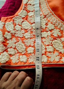 Embroidered Orange Ethnic Vest