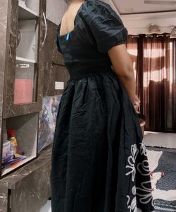 Elegant Black Embroidered Gown