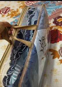 Blue Geometric Leaf Print Bedsheet Set
