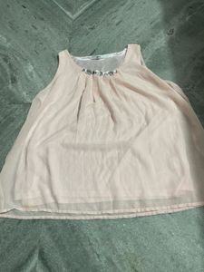 Chic Pink Embellished Sleeveless Top