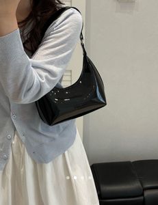 Chic Black Patent Shoulder Bag