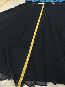 Embellished Blue &amp; Black Blouse and skirt