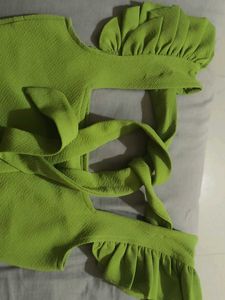 Lime Green Ruffle Sleeve Top
