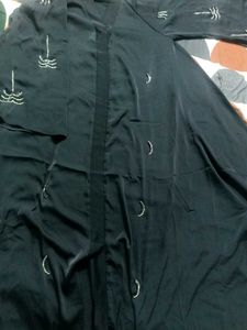 ..Elegant dark grey Abaya with Embellishments