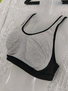 Jockey Grey &amp; Black Sports Bra