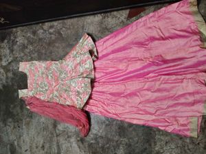 Pink Floral Lehenga Choli Set