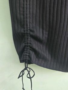Chic Ruched Black Midi Dress