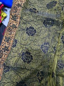 Elegant Green Floral Saree