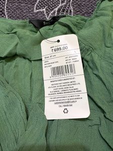 SHEIN Sage Green Button-Down Peplum Blouse