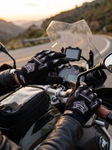 Black Motorcycle Gloves