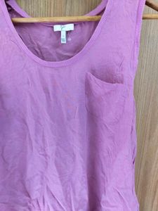 Pink Sleeveless Pocket Tank Top