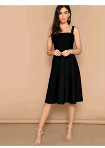 Women A-line black Dress