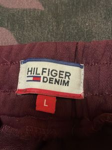 Maroon Sweatpants with Side Stripes