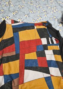 Colorful Geometric Print Long Sleeve Top