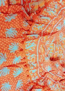 Orange Cotton Long Gown