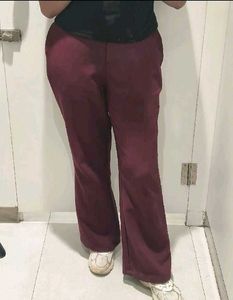Maroon Bell Bottom Pants