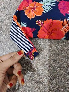 Floral Print Triangle Bikini Top