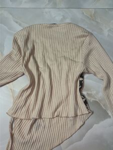 y2k Butterfly Print Ribbed Long Sleeve Top