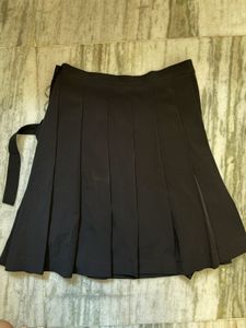 Black Tennis Wrap Skirt