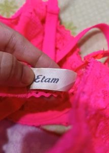 Hot Pink Lace Bra with Bows