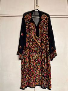 Chikankari Embroidered Black Kurta XL