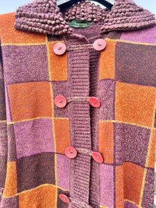 Patchwork Knit Coat