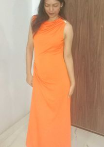 Vibrant Orange Maxi Dress