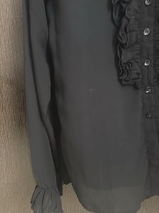 Black Ruffle Blouse