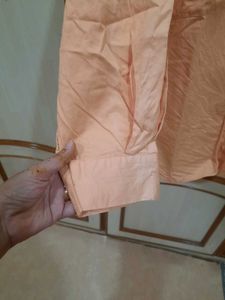 Peach Oversized Button-Up Shirt