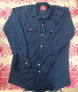 combo offer Men's Teal Textured Button-Up Shirt
