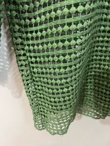 Green Textured Mesh Top