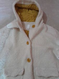 Cozy Cream Hooded Fleece Coat