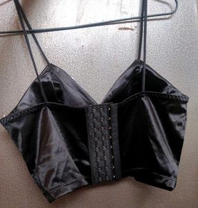 Black Satin Cami Top