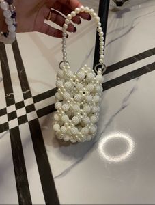 Beaded Pearl Drawstring Bag