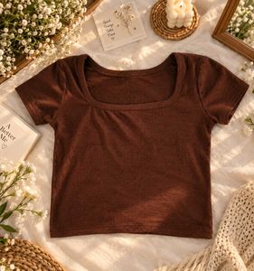casual brown top
