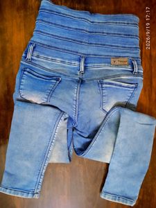 High Waisted Blue Denim Jeans