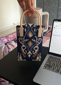 Unique Blue Embroidered Clutch Bag