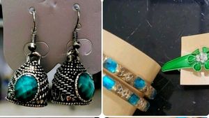 Set 3 Cuts Earring &amp; Bangle &amp; Hair Clips
