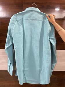 Light Blue Textured Long Sleeve Shirt