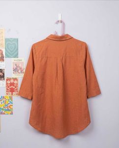 Orange Collared Tunic Top