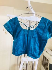 Teal Embellished lehenga choli Blouse with dupatta