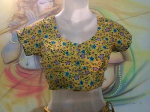 Boho Yellow Floral Print Skirt and Top Set