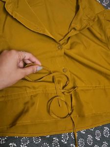 Mustard Yellow Puff Sleeve Top