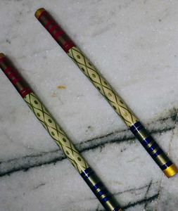 Traditional Designer Wooden Dandiya Sticks Set | N