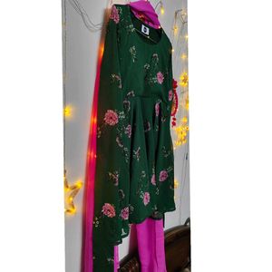 Full sleeves kurti with flared sharara
