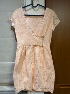 Peach Lace Dress - Size S