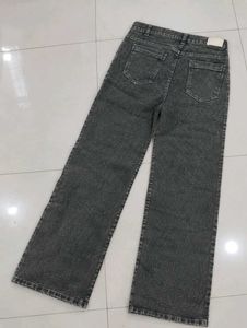 Grey Wide Leg Jeans