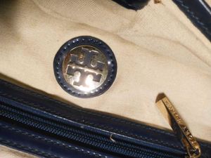 Tory Burch Navy Blue Tote Bag
