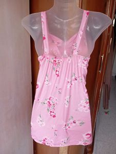 Pink Floral Ruffle Tank Top